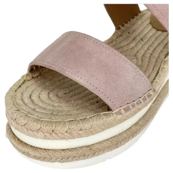 Marc Fisher LTD Platform Sandals 9M Gallia Pink Suede Jute Wrapped Slingback - Picture 4 of 13